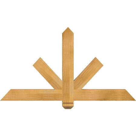 Ekena Millwork Kennewick Rough Sawn Timber Gable Bracket, Western Red Cedar, 48"W x 26"H x 2"D x 4"F, 13/12 Pitch GBW048X26X0204KEN00RWR